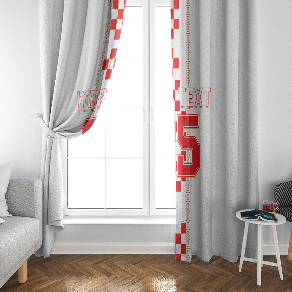Custom Croatia Football 2026 Window Curtain Hrvatska Vatreni Checkerboard Style