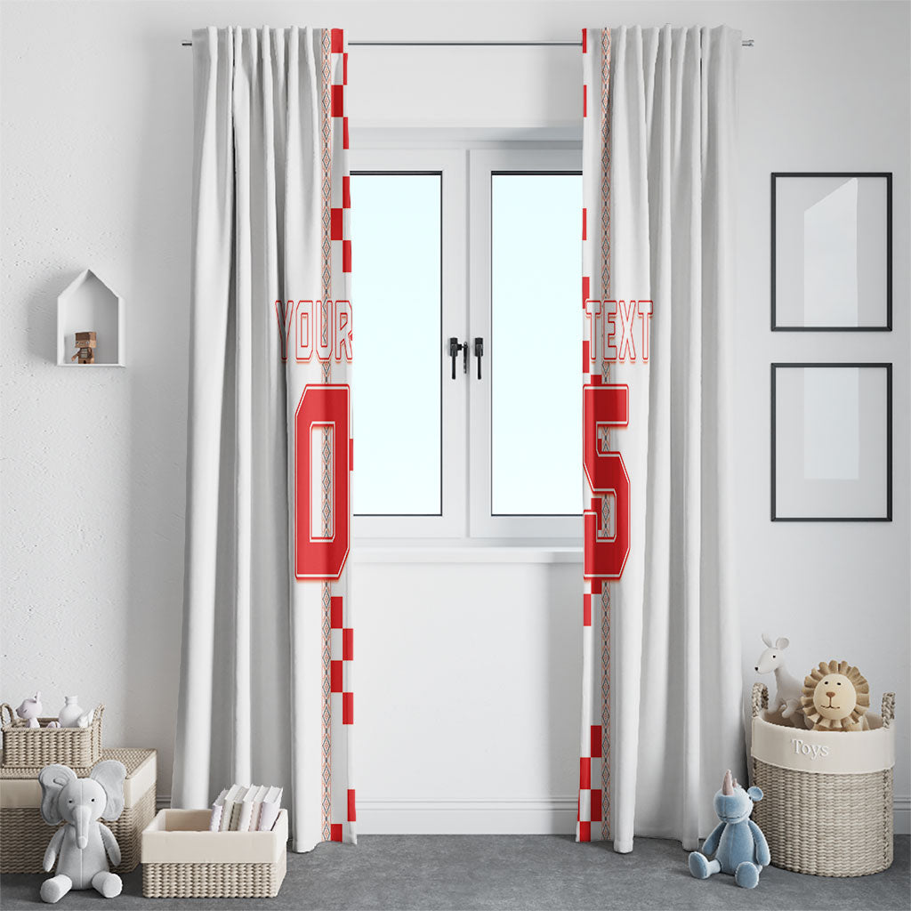 Custom Croatia Football 2026 Window Curtain Hrvatska Vatreni Checkerboard Style