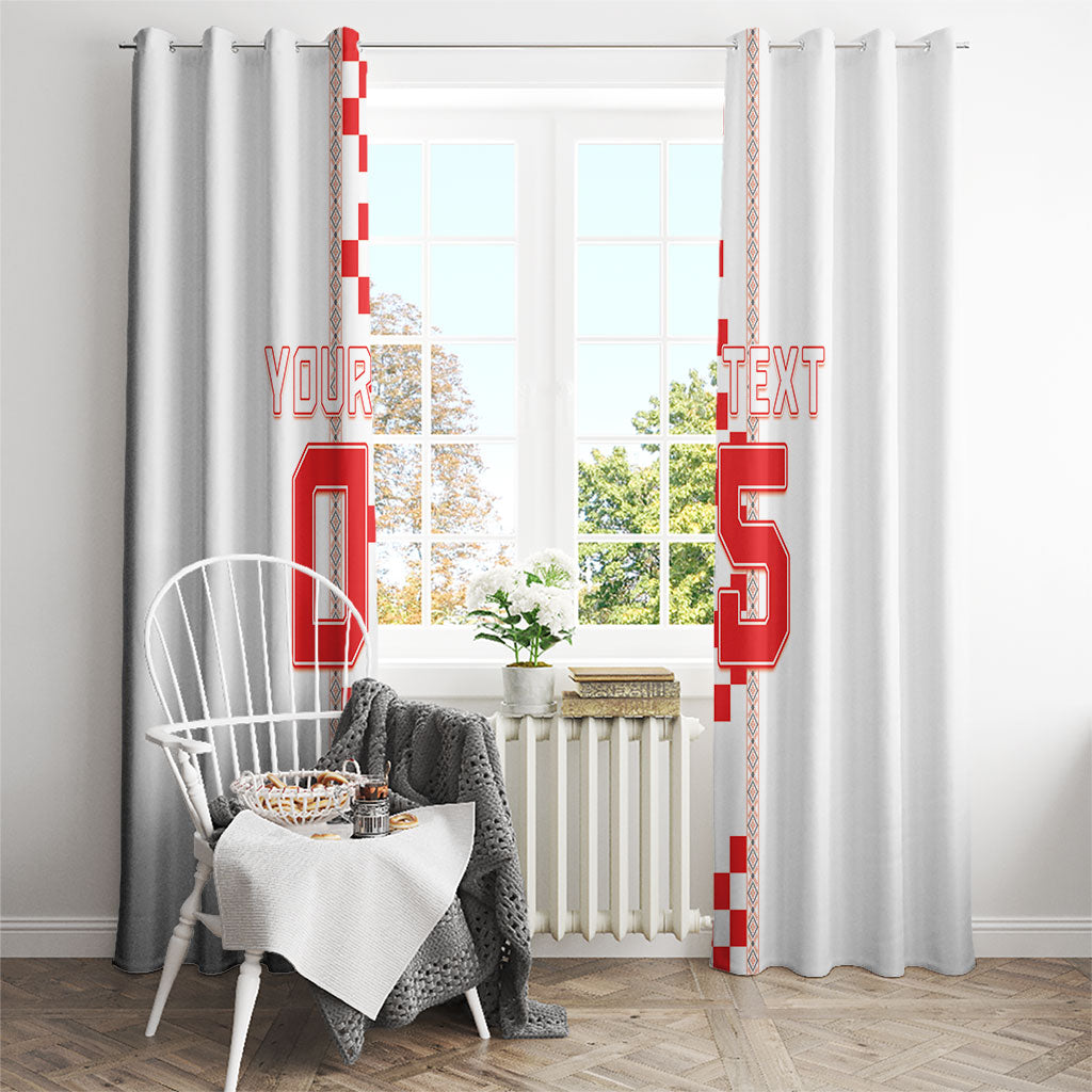 Custom Croatia Football 2026 Window Curtain Hrvatska Vatreni Checkerboard Style