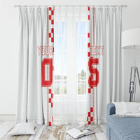 Custom Croatia Football 2026 Window Curtain Hrvatska Vatreni Checkerboard Style