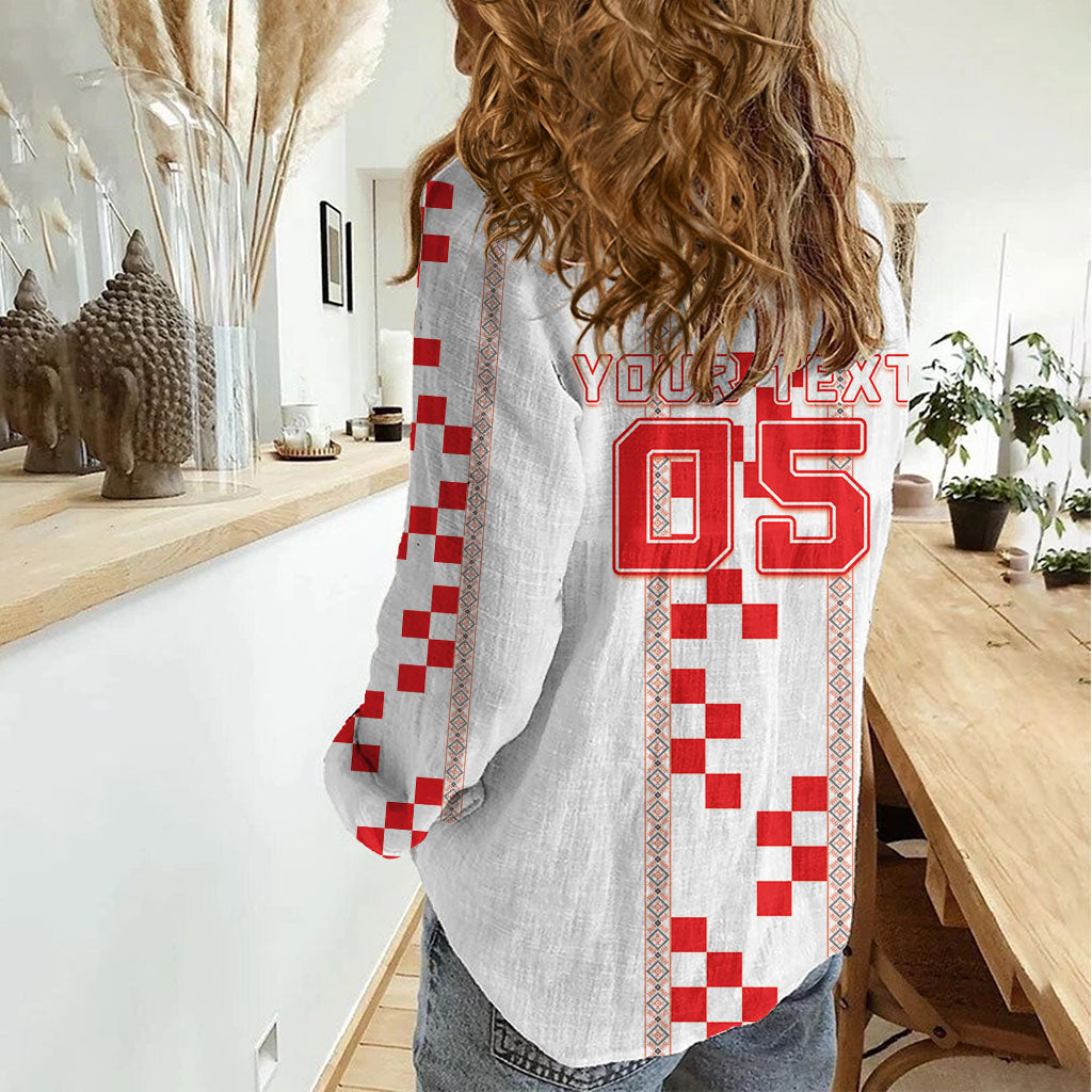 Custom Croatia Football 2026 Women Casual Shirt Hrvatska Vatreni Checkerboard Style