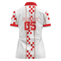 Custom Croatia Football 2026 Women Polo Shirt Hrvatska Vatreni Checkerboard Style