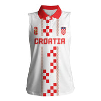 Custom Croatia Football 2026 Women Sleeveless Polo Shirt Hrvatska Vatreni Checkerboard Style