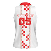 Custom Croatia Football 2026 Women Sleeveless Polo Shirt Hrvatska Vatreni Checkerboard Style