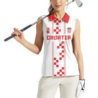 Custom Croatia Football 2026 Women Sleeveless Polo Shirt Hrvatska Vatreni Checkerboard Style