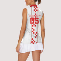 Custom Croatia Football 2026 Women Sleeveless Polo Shirt Hrvatska Vatreni Checkerboard Style