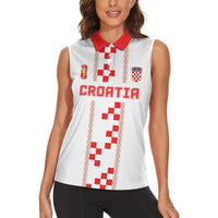 Custom Croatia Football 2026 Women Sleeveless Polo Shirt Hrvatska Vatreni Checkerboard Style