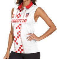 Custom Croatia Football 2026 Women Sleeveless Polo Shirt Hrvatska Vatreni Checkerboard Style