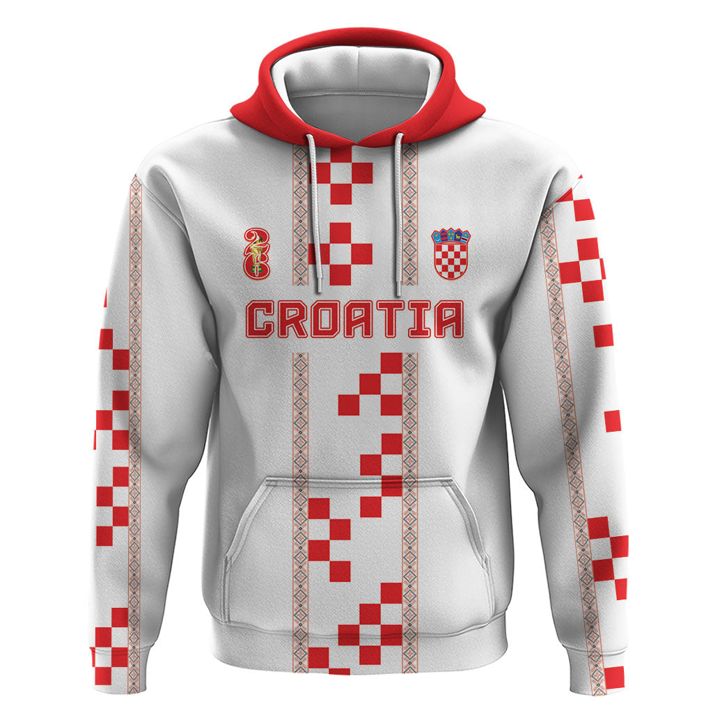 Custom Croatia Football 2026 Zip Hoodie Hrvatska Vatreni Checkerboard Style