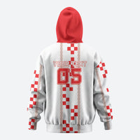 Custom Croatia Football 2026 Zip Hoodie Hrvatska Vatreni Checkerboard Style
