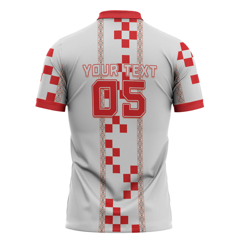 Custom Croatia Football 2026 Zipper Polo Shirt Hrvatska Vatreni Checkerboard Style