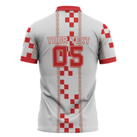 Custom Croatia Football 2026 Zipper Polo Shirt Hrvatska Vatreni Checkerboard Style