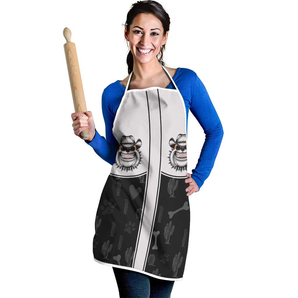 Cowdog Apron Cowboy Bulldog Retro Western Yoke - Wonder Print Shop