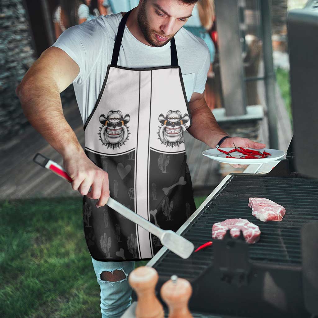 Cowdog Apron Cowboy Bulldog Retro Western Yoke - Wonder Print Shop