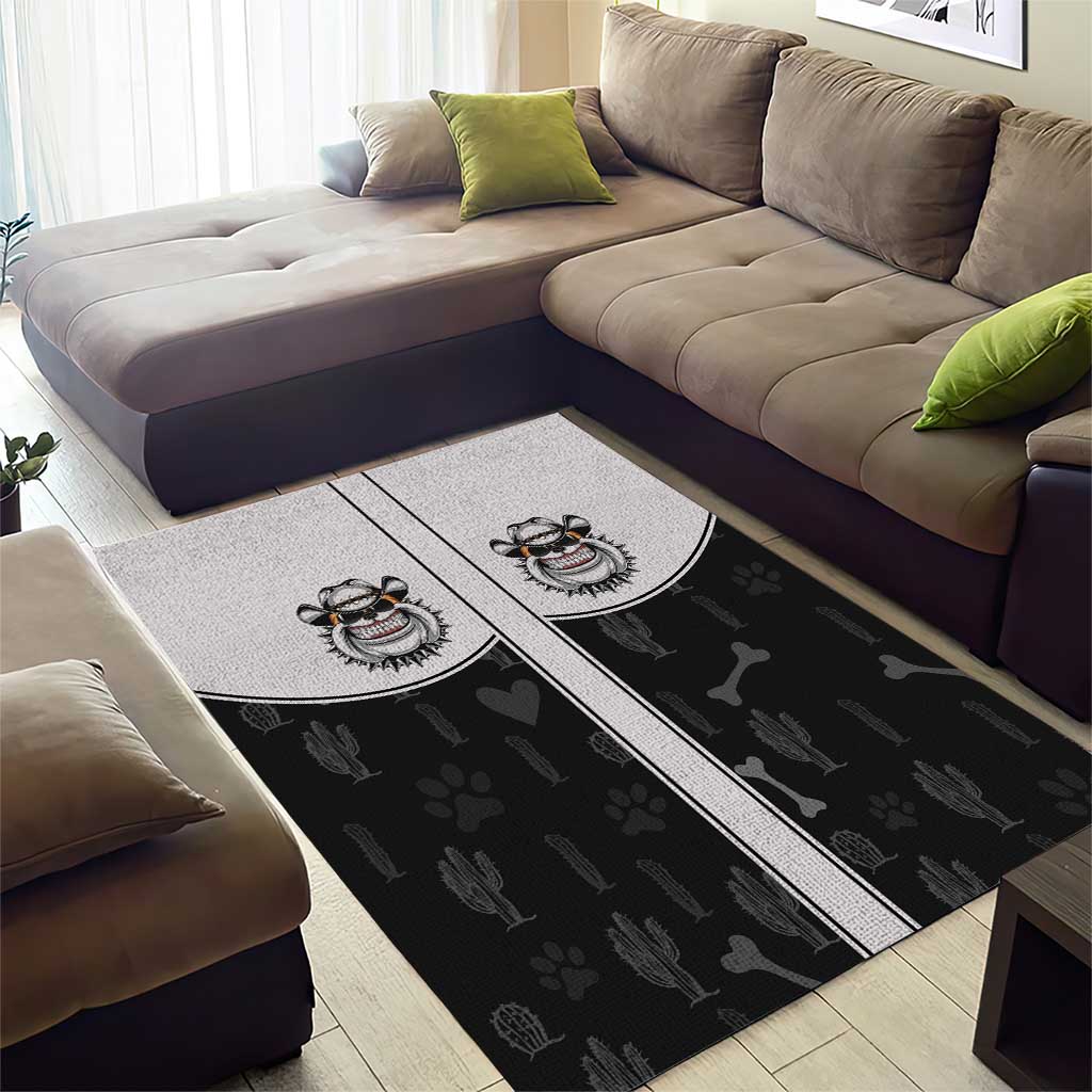 Cowdog Area Rug Cowboy Bulldog Retro Western Yoke - Wonder Print Shop