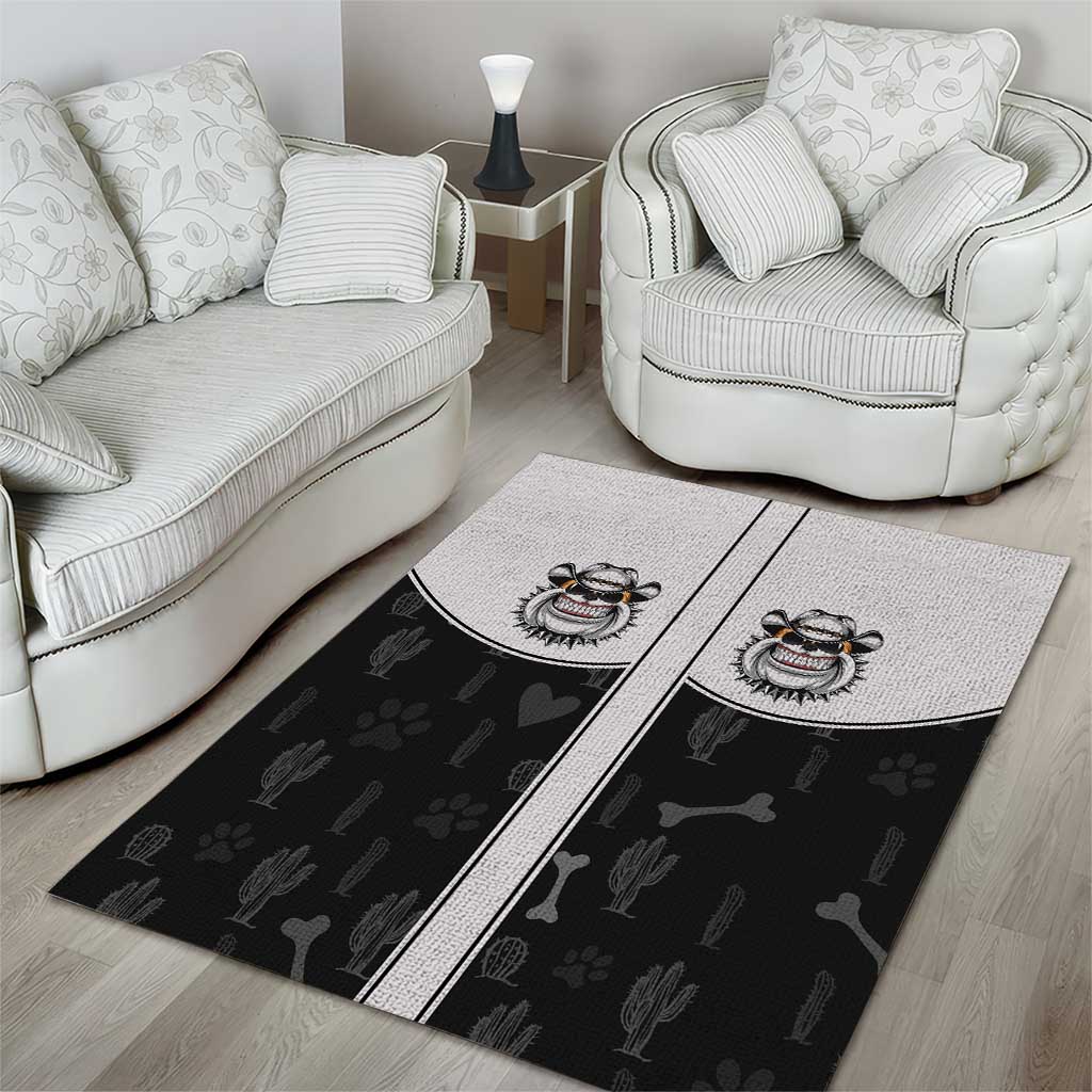 Cowdog Area Rug Cowboy Bulldog Retro Western Yoke - Wonder Print Shop