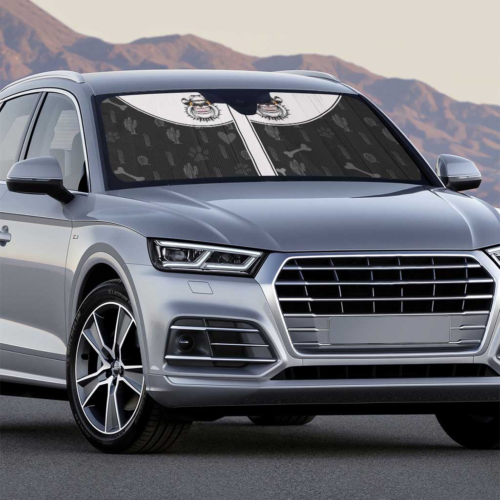 Cowdog Auto Sun Shade Cowboy Bulldog Retro Western Yoke - Wonder Print Shop