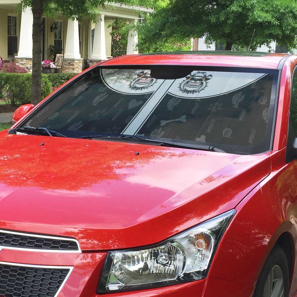 Cowdog Auto Sun Shade Cowboy Bulldog Retro Western Yoke - Wonder Print Shop