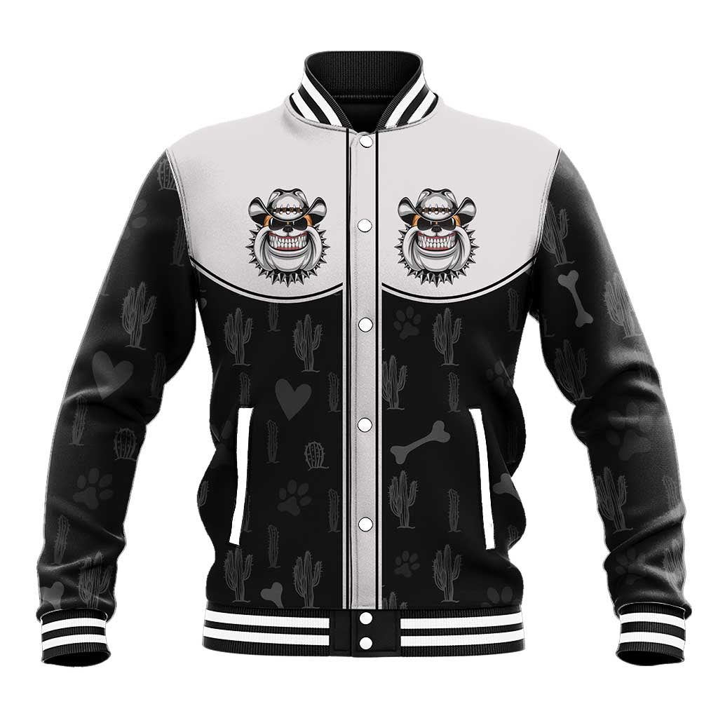 Cowdog Baseball Jacket Cowboy Bulldog Retro Western Yoke - Wonder Print Shop