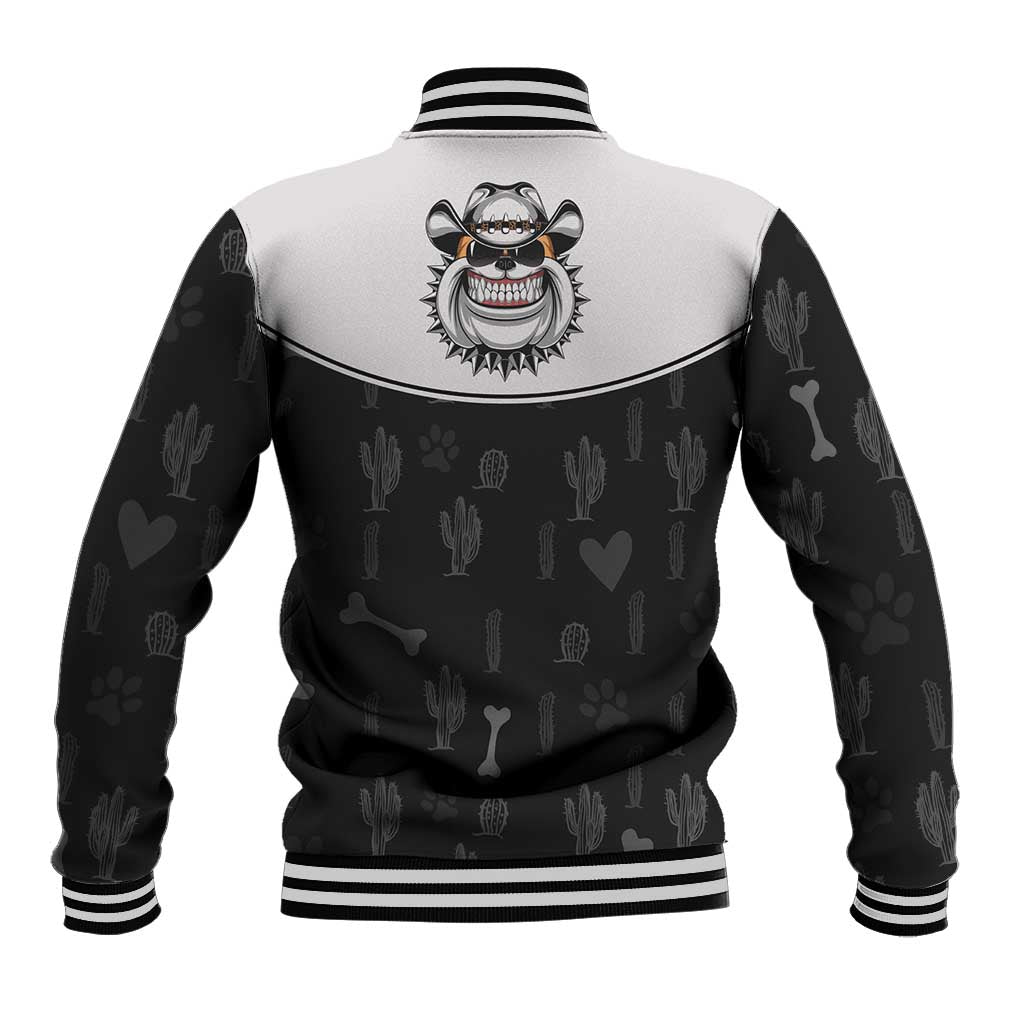 Cowdog Baseball Jacket Cowboy Bulldog Retro Western Yoke - Wonder Print Shop