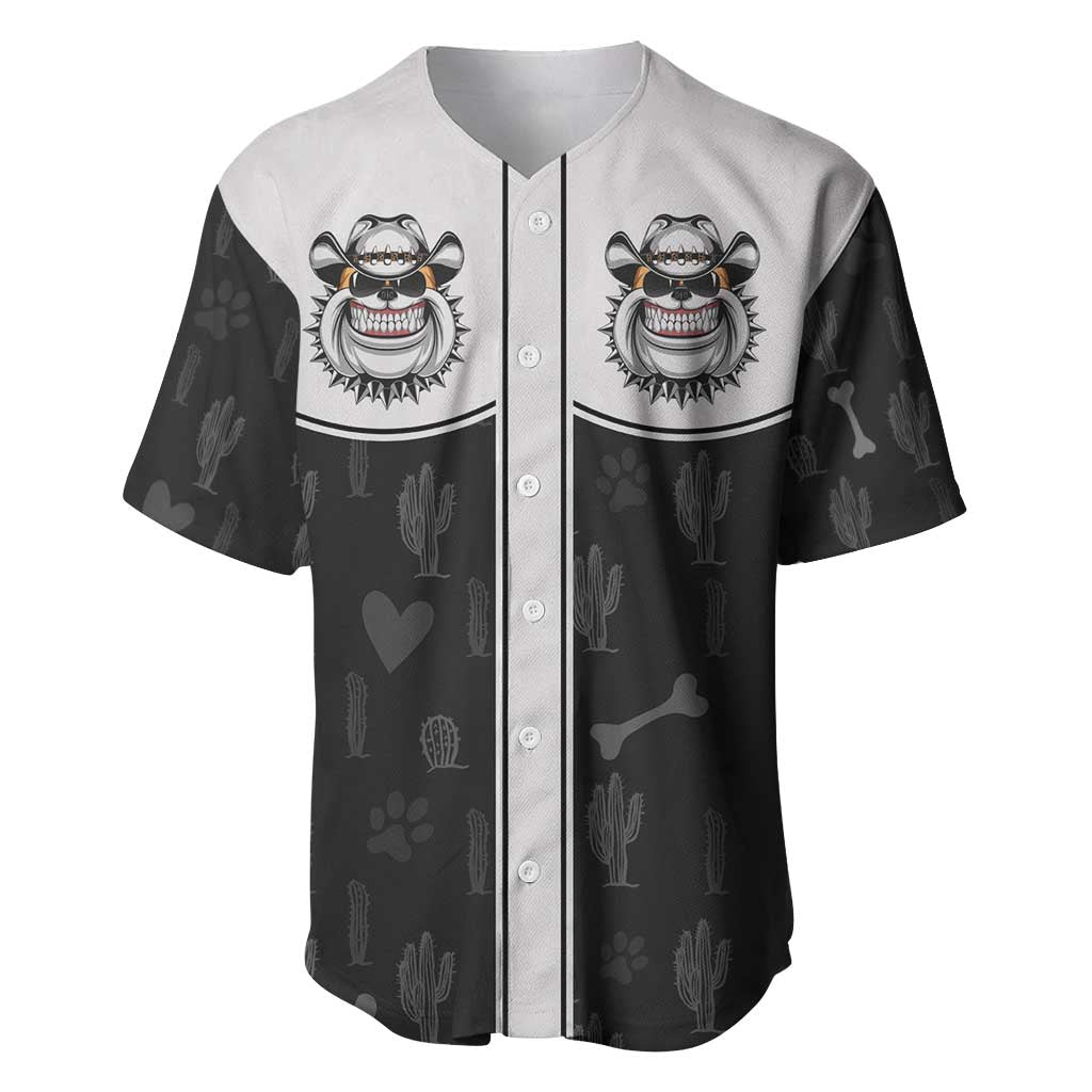 Cowdog Baseball Jersey Cowboy Bulldog Retro Western Yoke - Wonder Print Shop