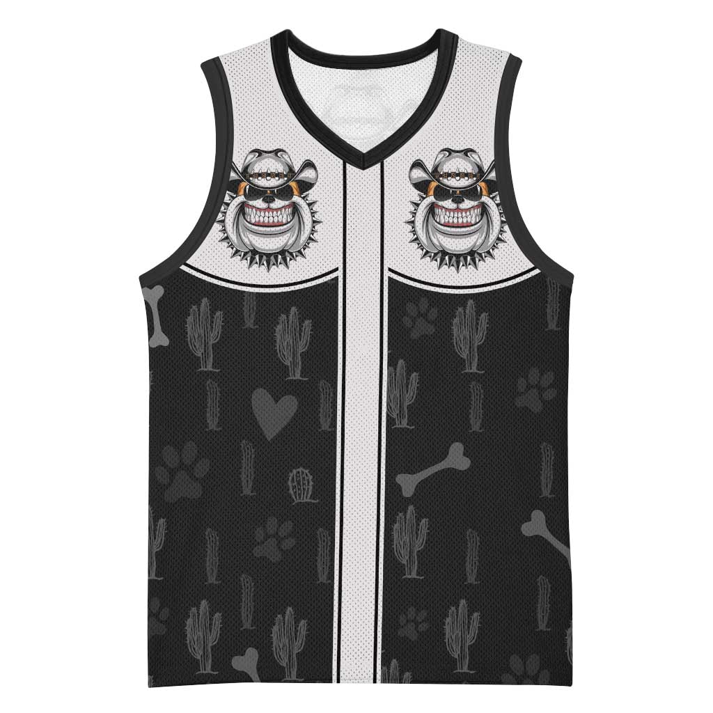 Cowdog Basketball Jersey Cowboy Bulldog Retro Western Yoke - Wonder Print Shop