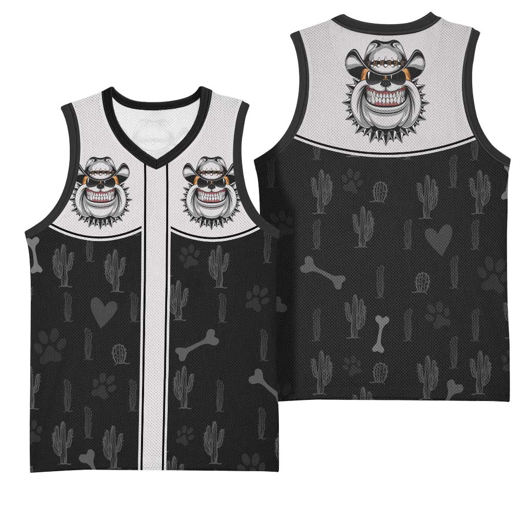 Cowdog Basketball Jersey Cowboy Bulldog Retro Western Yoke - Wonder Print Shop