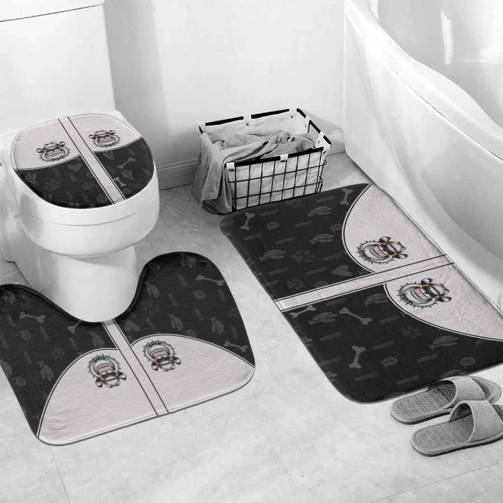 Cowdog Bathroom Set Cowboy Bulldog Retro Western Yoke - Wonder Print Shop