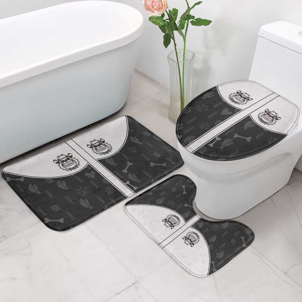 Cowdog Bathroom Set Cowboy Bulldog Retro Western Yoke - Wonder Print Shop