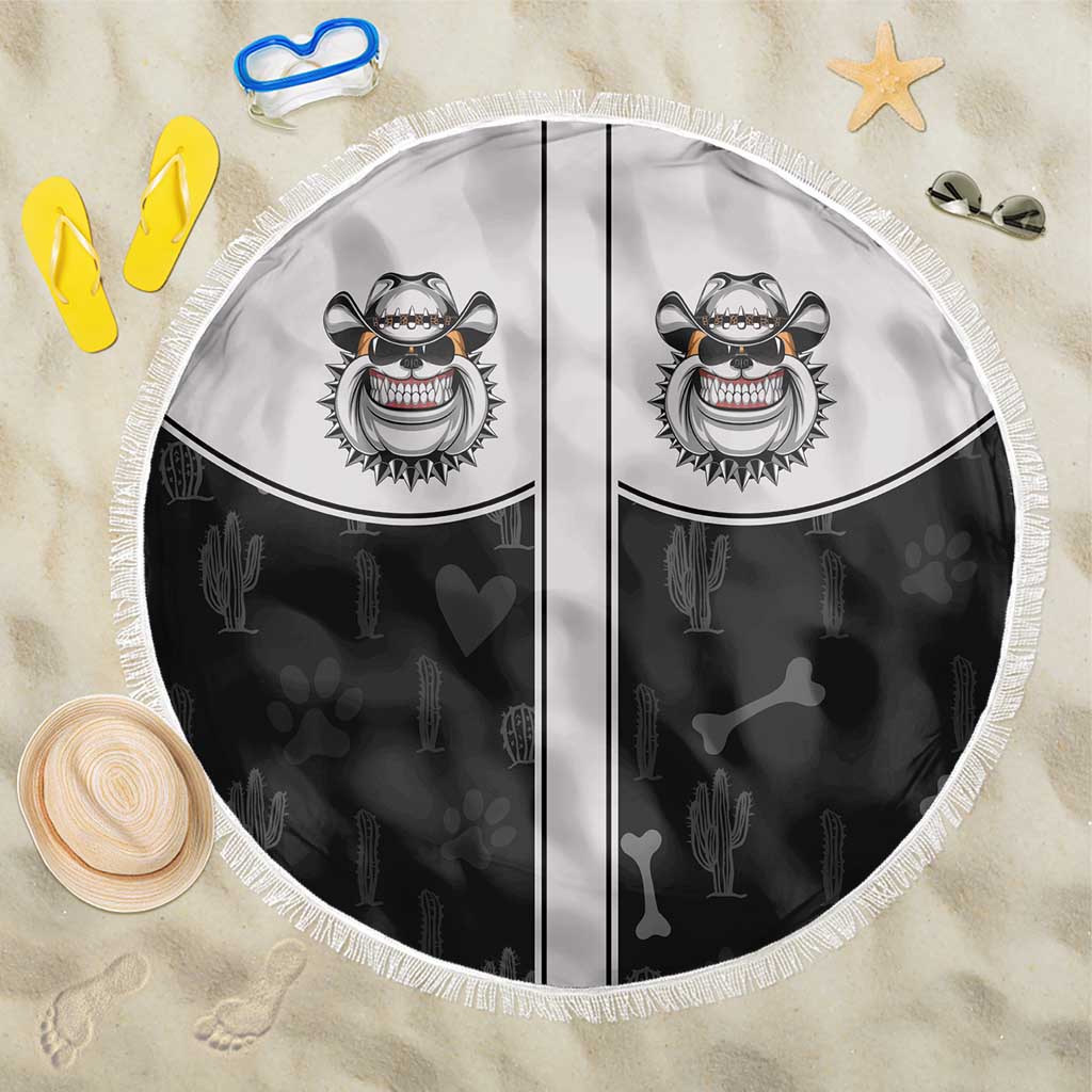 Cowdog Beach Blanket Cowboy Bulldog Retro Western Yoke - Wonder Print Shop