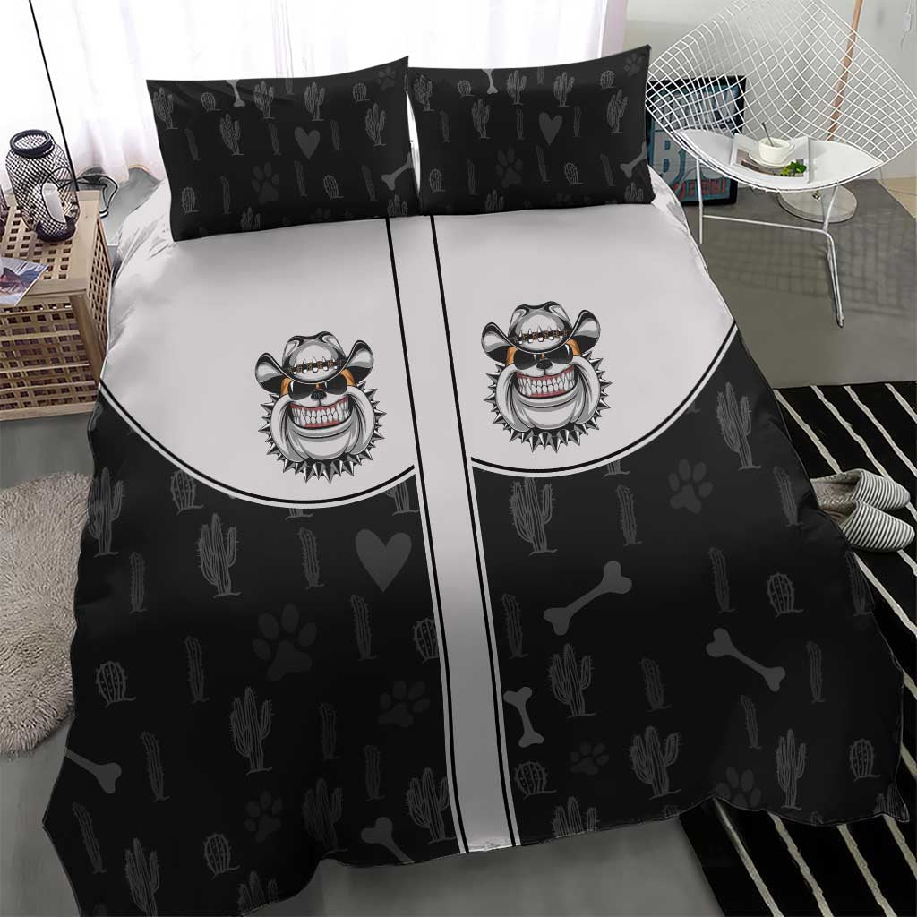 Cowdog Bedding Set Cowboy Bulldog Retro Western Yoke - Wonder Print Shop