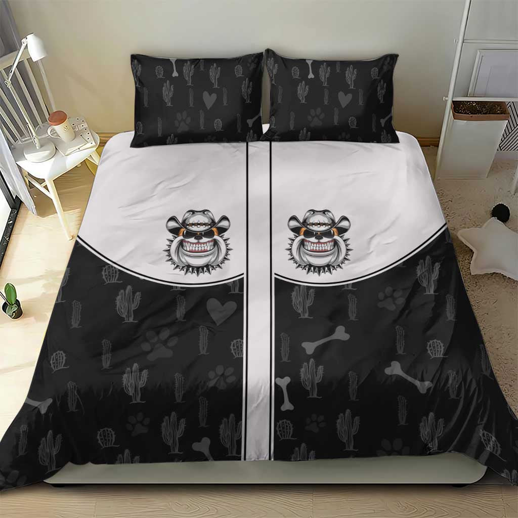 Cowdog Bedding Set Cowboy Bulldog Retro Western Yoke - Wonder Print Shop