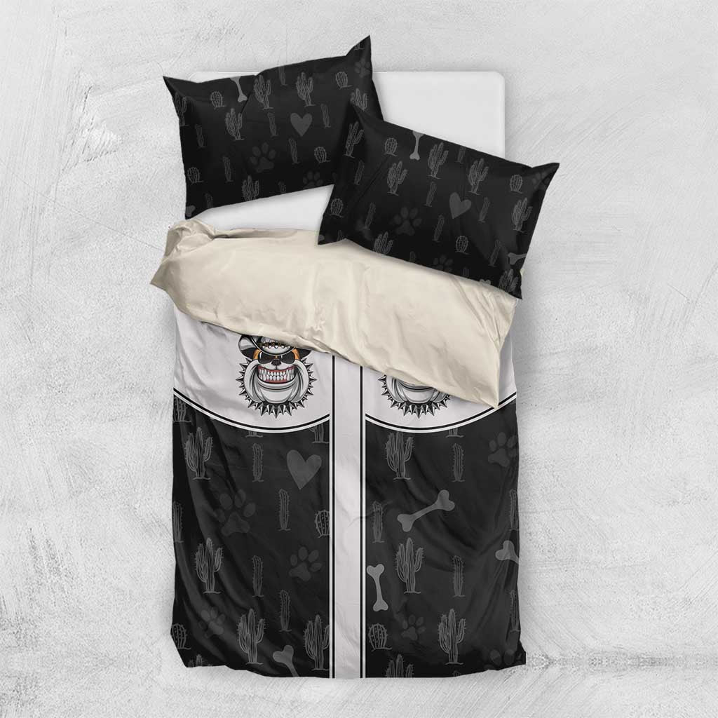 Cowdog Bedding Set Cowboy Bulldog Retro Western Yoke - Wonder Print Shop