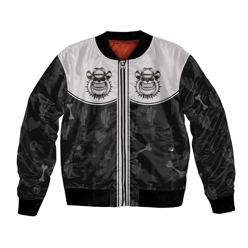 Cowdog Bomber Jacket Cowboy Bulldog Retro Western Yoke - Wonder Print Shop
