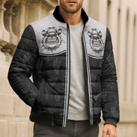 Cowdog Bomber Puffer Jacket Cowboy Bulldog Retro Western Yoke - Wonder Print Shop