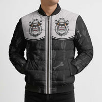 Cowdog Bomber Puffer Jacket Cowboy Bulldog Retro Western Yoke - Wonder Print Shop