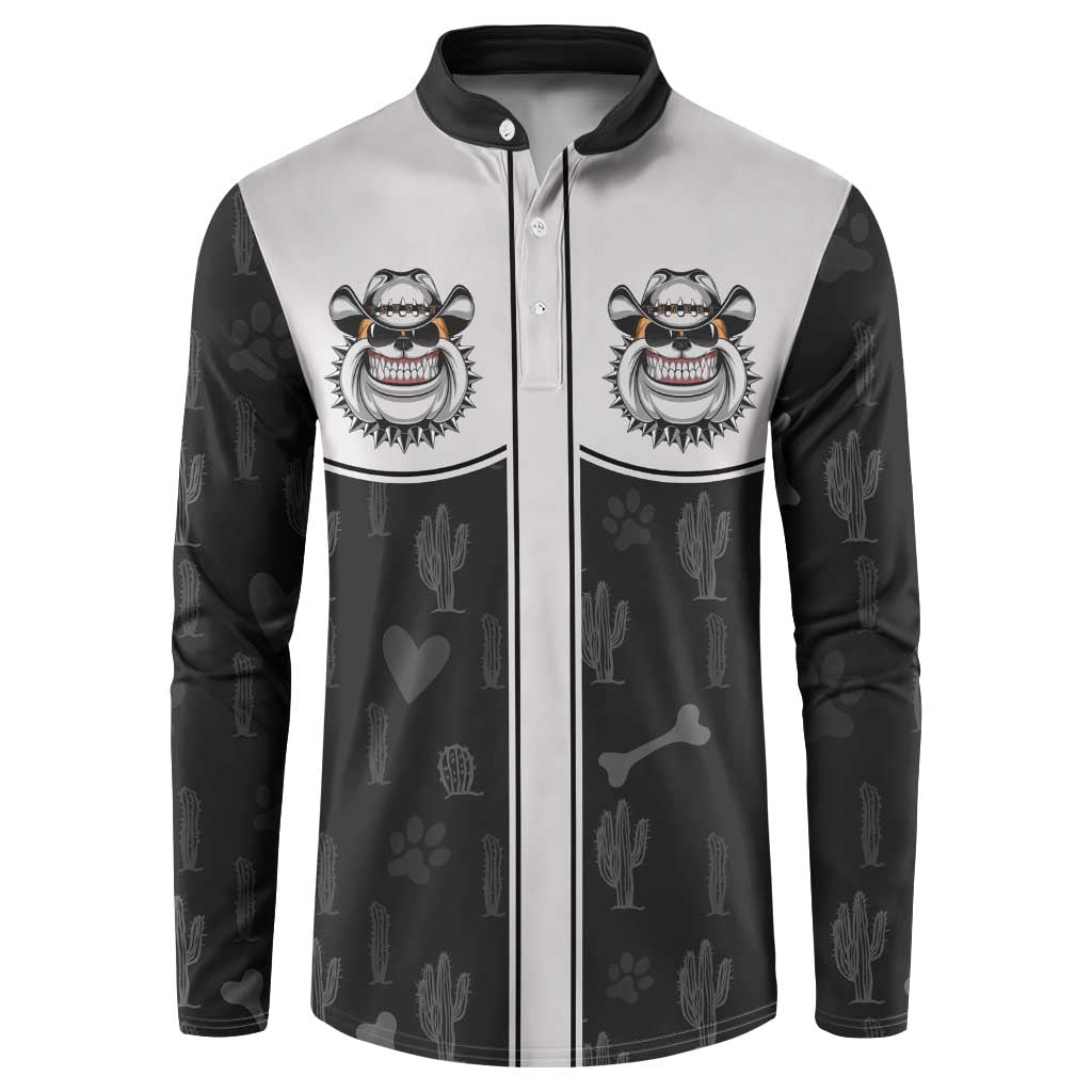 Cowdog Button Sweatshirt Cowboy Bulldog Retro Western Yoke - Wonder Print Shop