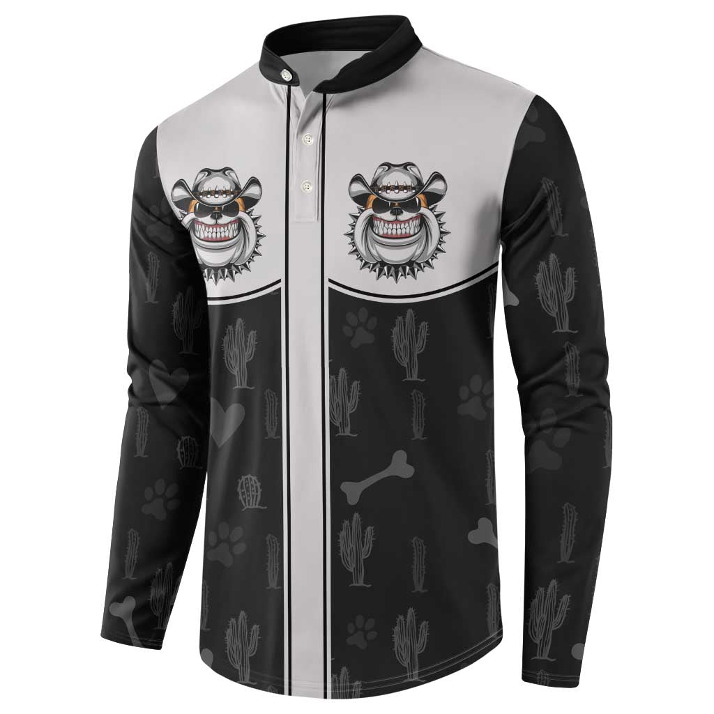 Cowdog Button Sweatshirt Cowboy Bulldog Retro Western Yoke - Wonder Print Shop