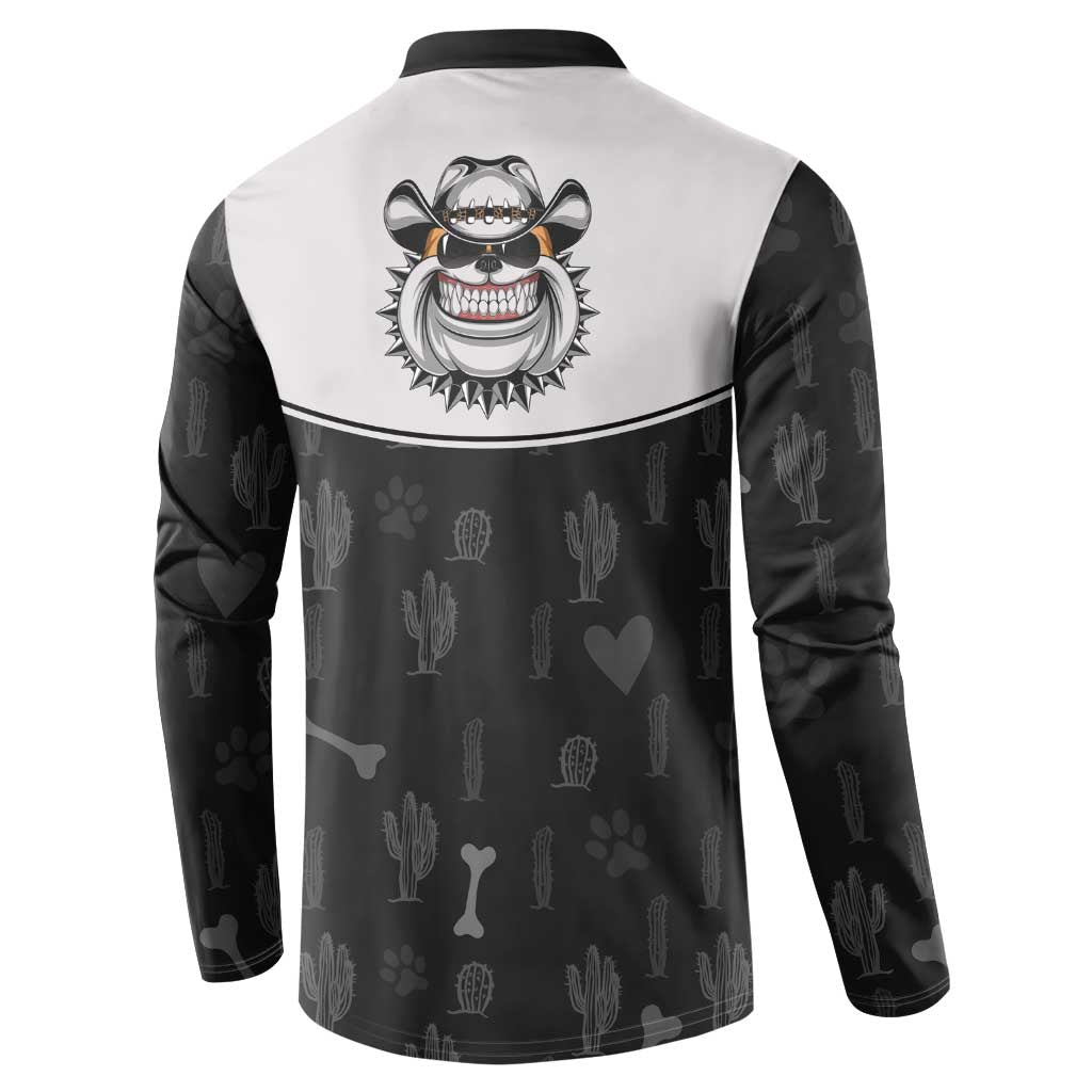 Cowdog Button Sweatshirt Cowboy Bulldog Retro Western Yoke - Wonder Print Shop