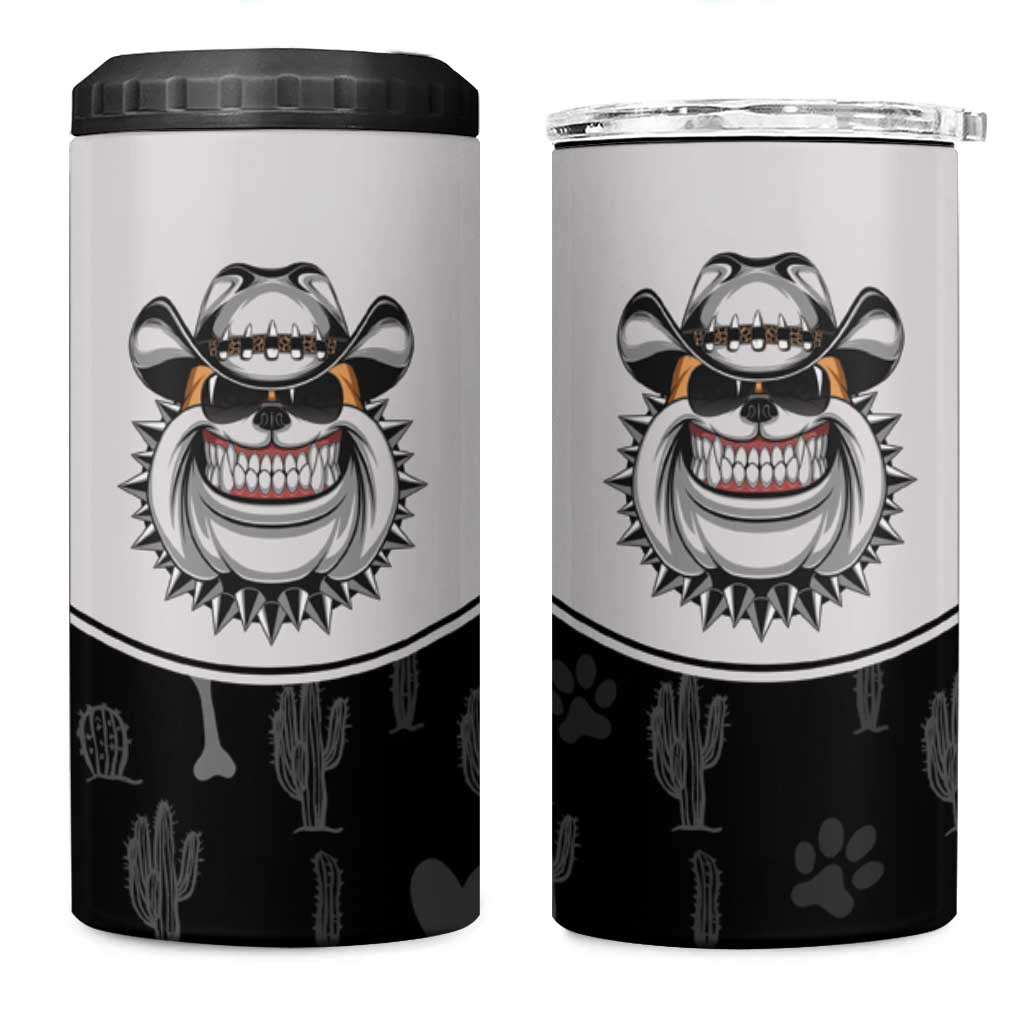 Cowdog 4 in 1 Can Cooler Tumbler Cowboy Bulldog Retro Western Yoke - Wonder Print Shop