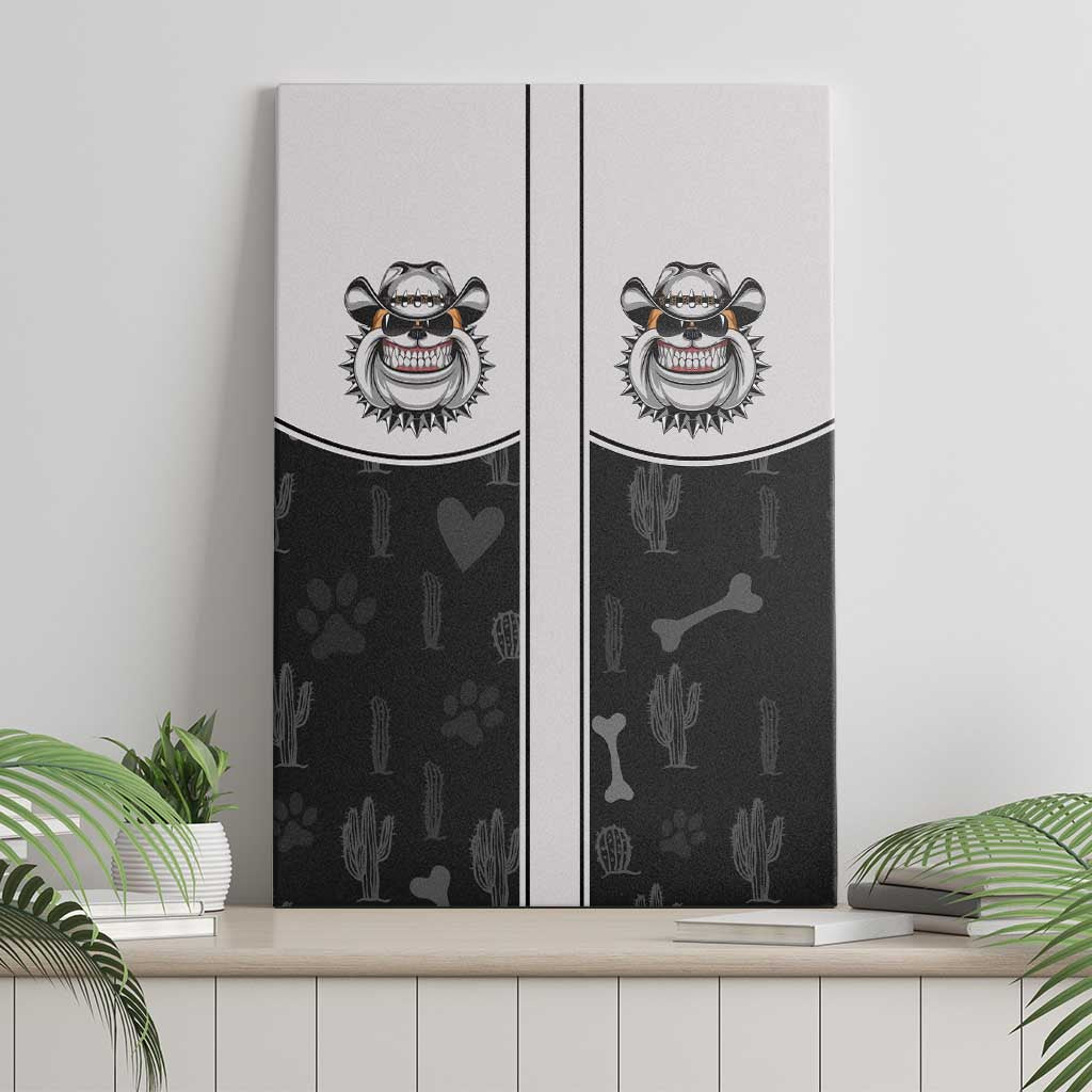 Cowdog Canvas Wall Art Cowboy Bulldog Retro Western Yoke - Wonder Print Shop