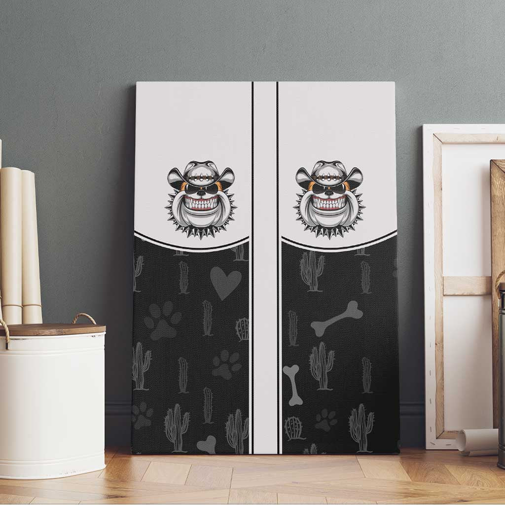 Cowdog Canvas Wall Art Cowboy Bulldog Retro Western Yoke - Wonder Print Shop