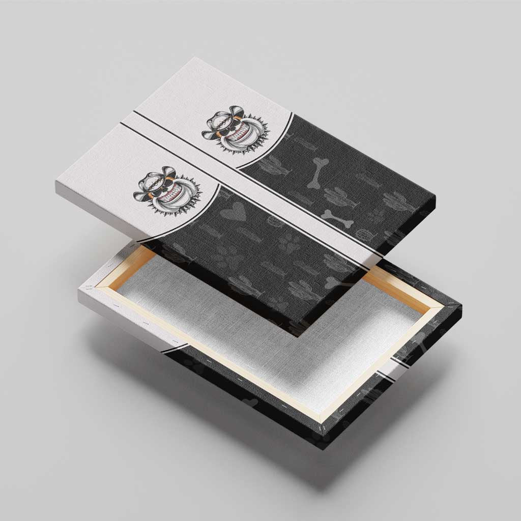 Cowdog Canvas Wall Art Cowboy Bulldog Retro Western Yoke - Wonder Print Shop