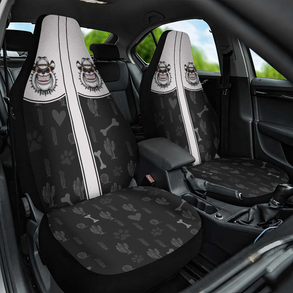 Cowdog Car Seat Cover Cowboy Bulldog Retro Western Yoke - Wonder Print Shop