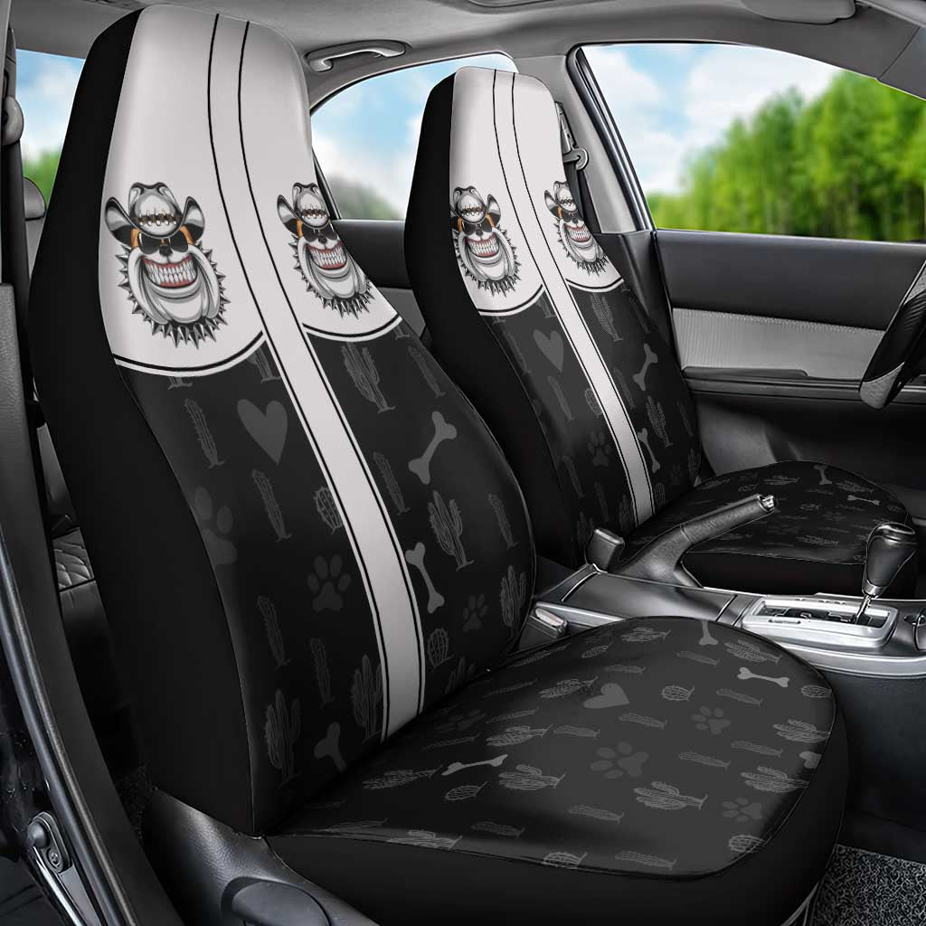 Cowdog Car Seat Cover Cowboy Bulldog Retro Western Yoke - Wonder Print Shop
