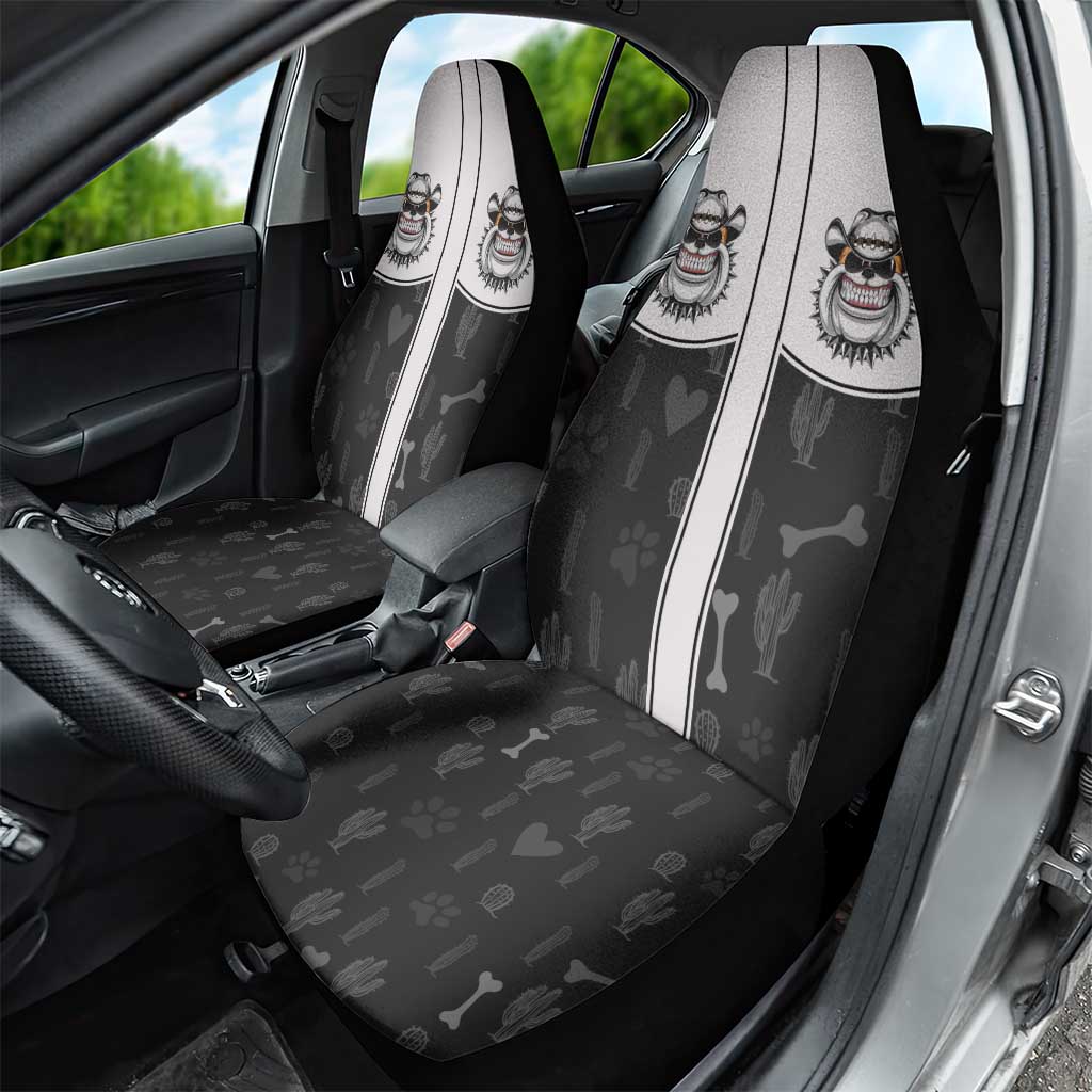 Cowdog Car Seat Cover Cowboy Bulldog Retro Western Yoke - Wonder Print Shop