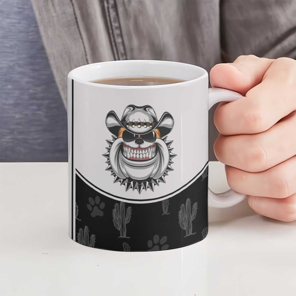 Cowdog Ceramic Mug Cowboy Bulldog Retro Western Yoke - Wonder Print Shop