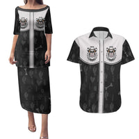 Cowdog Couples Matching Puletasi and Hawaiian Shirt Cowboy Bulldog Retro Western Yoke - Wonder Print Shop