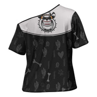 Cowdog Cross Shoulder Shirt Cowboy Bulldog Retro Western Yoke - Wonder Print Shop