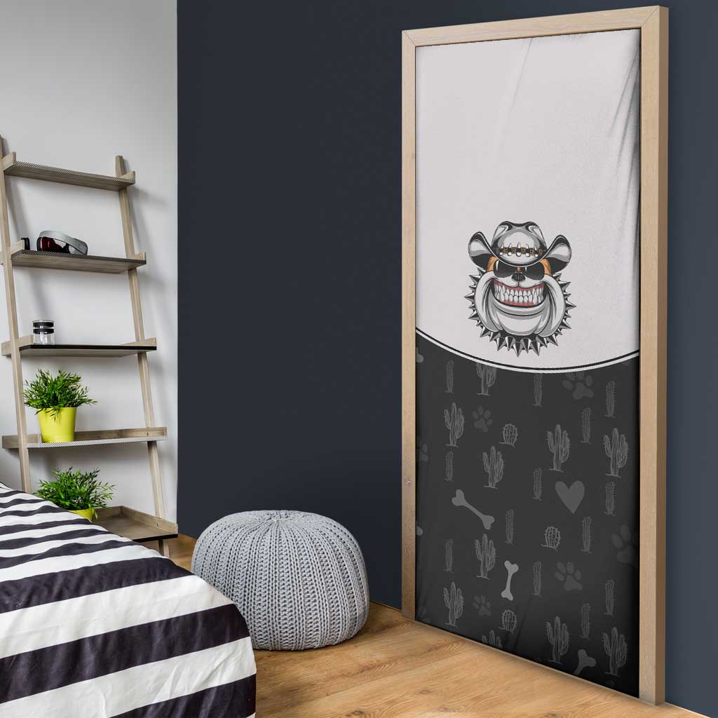 Cowdog Door Cover Cowboy Bulldog Retro Western Yoke - Wonder Print Shop